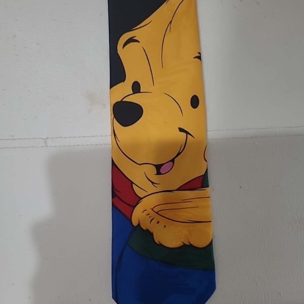 Disney Winnie the Pooh Tie - Black, Yellow, Red, Blue